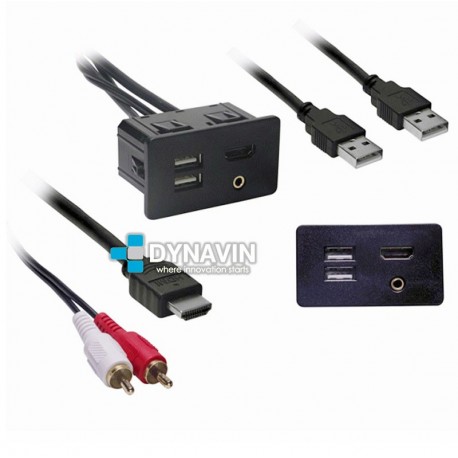 PROLONGADOR USB-HDMI-AUX, CON TOMA DE FIJACION PARA EMPOTRAR