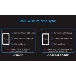 MIRROR LINK USB - APPLE IPHONE, ANDROID, IOS...