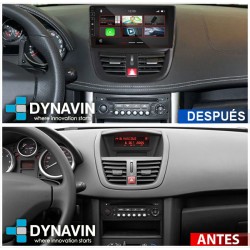 Soporte y marco fascia 2din 9DIN, 10DIN para pantalla android car play Peugeot 207
						