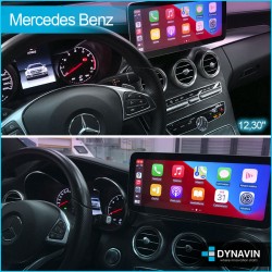 Dynavin Android pantalla táctil CarPlay Mercedes NTG 4.0 gps lcd 12,30" Clase C W204 2007 2008 2009 2010 2011