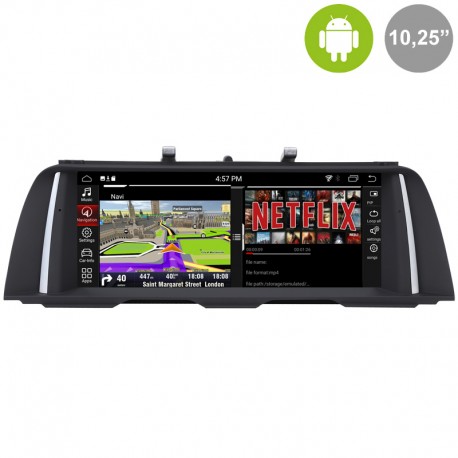 BMW Serie 5 F10, F11 pantalla táctil NBT 2015 10,25" gps Android mandos del volante, usb, car play. Radio Profesional