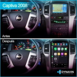 Radio gps pantalla android auto CarPlay Tipo Tesla Chevrolet Captiva 2006, 2008, 2010, 2011
						