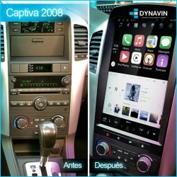 Radio gps pantalla android auto CarPlay Tipo Tesla Chevrolet Captiva 2006, 2008, 2010, 2011