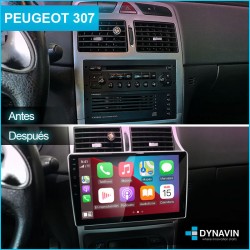 Soporte y marco fascia 2din 9DIN, 10DIN para pantalla android car play Peugeot 307 2001 2003 2005 2007 2009 2011 2013 2015