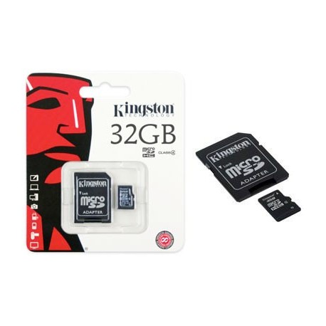 32GB. MicroSD CON ADAPTADOR PARA SD. TARJETA DE MEMORIA MARCA KINGSTON