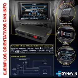 Kit de instalación radio pantalla 2din mandos del volante Dynavin Opel Zafira Tourer 2012 2014 2016 2018
