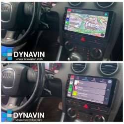 Pantalla Multimedia Dynavin-MegAndroid Android Auto CarPlay Audi A3 8P Sline 2002 2004 2006 2008 2010