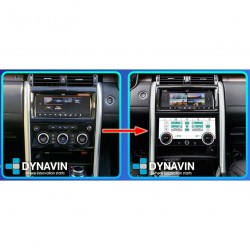 Pantalla multimedia Dynavin conversión climatizador analógico a kit digital Land Rover Discovery 5 L462 2017 2018 2019 2020
						