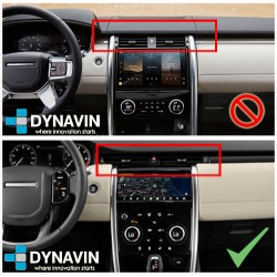 Pantalla multimedia Dynavin conversión climatizador analógico a kit digital Land Rover Discovery Sport 2020 2021 2022 2023