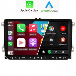 Pantalla Android 2din gps Octacore 4/64GB. Cámara trasera CarPlay Android Auto VW RCD510, RCD310, RNS815, seat leon 
			 
			