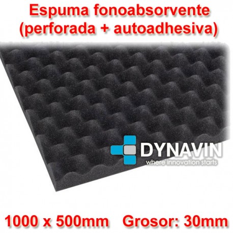 ESPUMA INSONORIZANTE, PERFORADA. FONO-ABSORVENTE: 1000x500. Grosor 30mm.