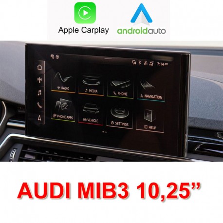 Interface video multimedia car play android auto Audi MIB 3 MMI Navigation Plus 8,8" 10,1"