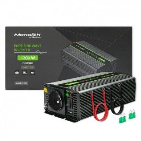 CONVERTIDOR DE TENSION SEÑAL SINUSOIDE PURA. 600W. 24V DC A 230V AC. QOLTEC-51937