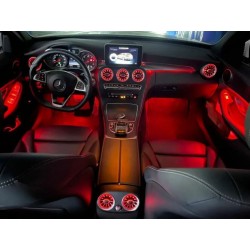 Instalación de iluminación ambiente LED en Mercedes C (W205) GLC (X253) 2015 2016 2017 2018 2019 2020