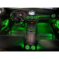 Instalación de iluminación ambiente LED en Mercedes C (W205) GLC (X253) 2015 2016 2017 2018 2019 2020