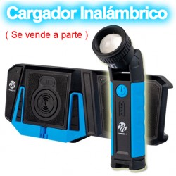 Linterna LED de trabajo con carga Wireless Inductiva Sin cables. Equipamiento de taller