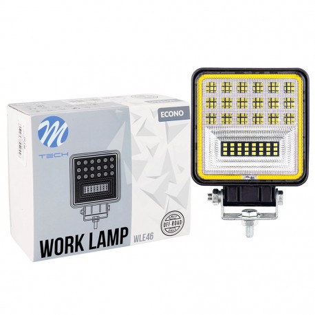 Faro de trabajo - Cuadrado 4" 42xSMD3030 + HALO 42W 10-30V Spot