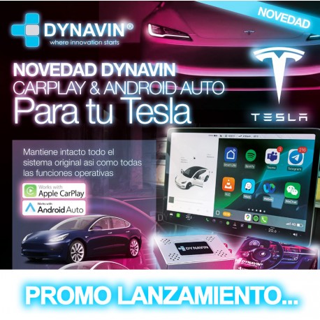 Dynavin Interface CarPlay Android Auto Cámara Trasera Tesla Model 3 Tesla Model Y 2017 2019 2020 2021 2022 2024