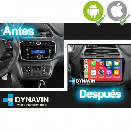 Pantalla Dynavin Android Auto CarPlay Fiat Punto Evo 199 del año 2009, 2010, 2011, 2012. Fiat Linea 2014, 2015, 2016. CT23FT30L