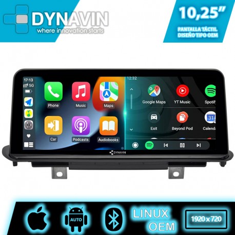 Pantalla Multimedia Linux Dynavin CarPlay Android Auto BMW X5 F15 y BMW X6 F16 2015 2016 2017 2018 2019