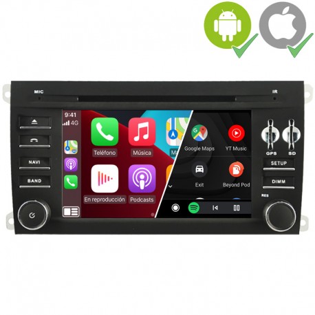 Pantalla Multimedia Dynavin-MegAndroid Android Auto CarPlay Porsche Cayenne Typ E1 2005 2007 2008 2009 2011