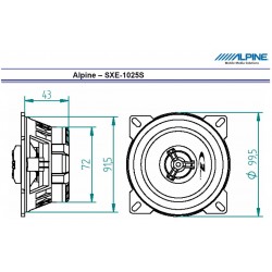 Alpine SXE-1025S Altavoces Coaxiales 2 Vias 4" 10cm
