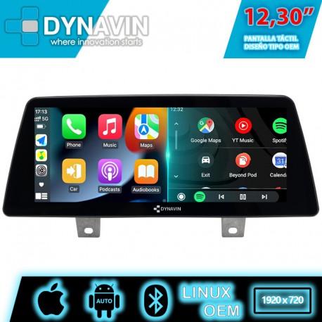 Pantalla Multimedia Linux Dynavin CarPlay Android Auto BMW Serie 5 G30 G31 G38 sistema BMW EVO 2018 2019 2020 2021 2022