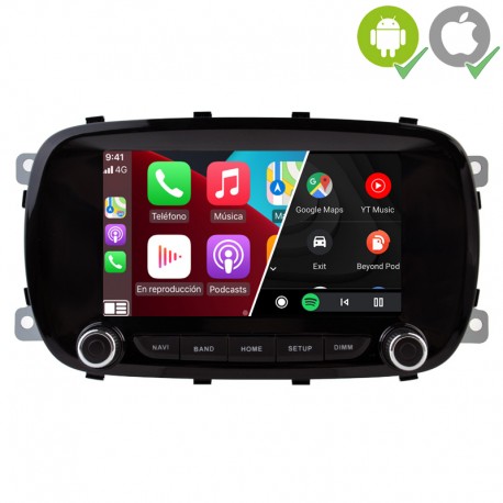 Pantalla Multimedia Dynavin-MegAndroid Android Auto CarPlay Fiat 500X Uconnect 2012 2014 2016 2017 2018