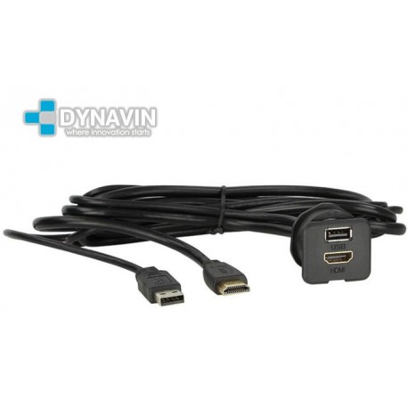 PROLONGADOR USB-HDMI CON TOMA DE FIJACION PARA EMPOTRAR