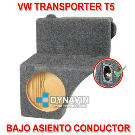 VW TRANSPORTER, T5 - CAJA ACUSTICA PARA SUBWOOFER ESPECÍFICA PARA HUECO BAJO EL ASIENTO DEL CONDUCTOR